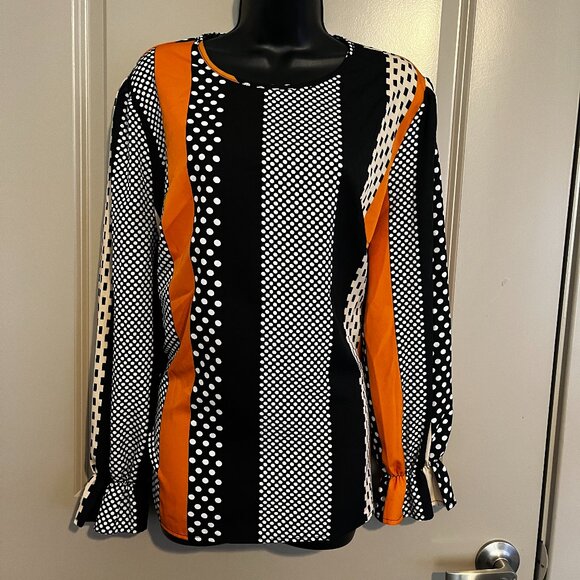Women's Colorful LS Blouse 1XL - Picture 1 of 7